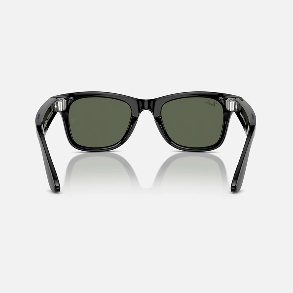 Meta Wayfarer Sunglasses | Shiny Black/Green product image 4, provided for visual reference and product detail review