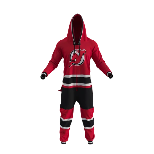 New Jersey Devils NHL Hockey Sockey Men Red Team Uniform Onesie product image 1, provided for visual reference and product