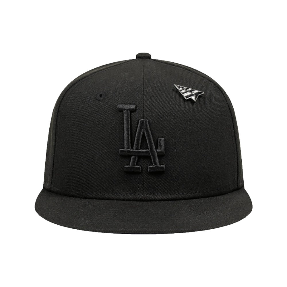 LA Dodgers X Paper Planes Blackout Snapback Hat product image 1, provided for visual reference and product detail review