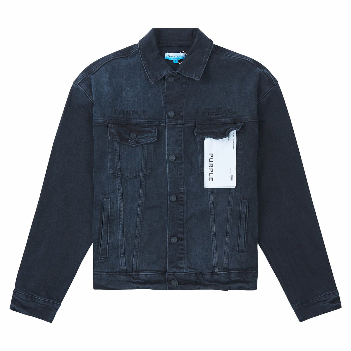 Purple X Blue Sky Denim Jacket | Blue product image 1, provided for visual reference and product detail review