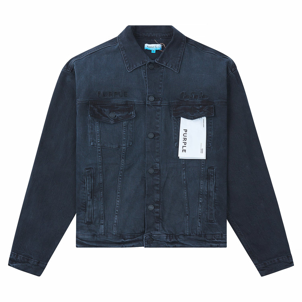Purple X Blue Sky Denim Jacket | Orange product image 1, provided for visual reference and product detail review