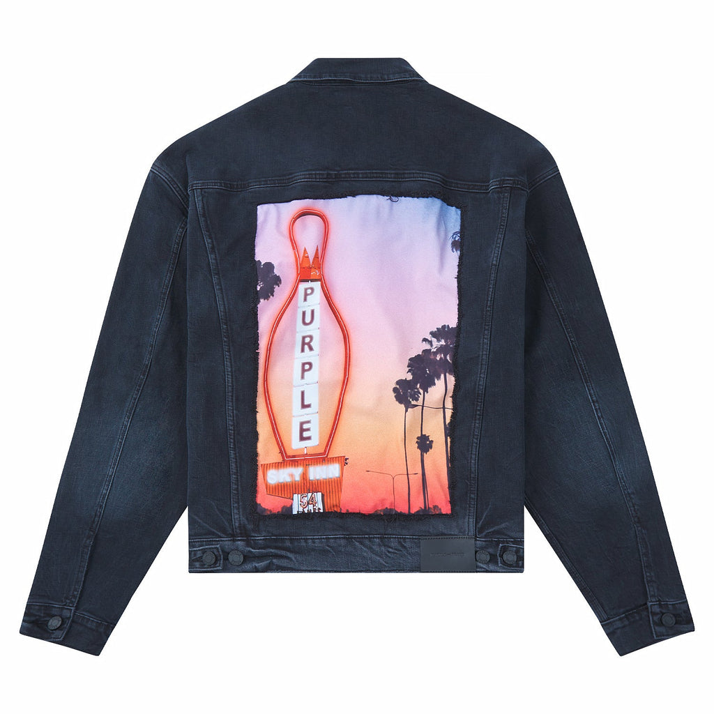 Purple X Blue Sky Denim Jacket | Orange product image 2, provided for visual reference and product detail review