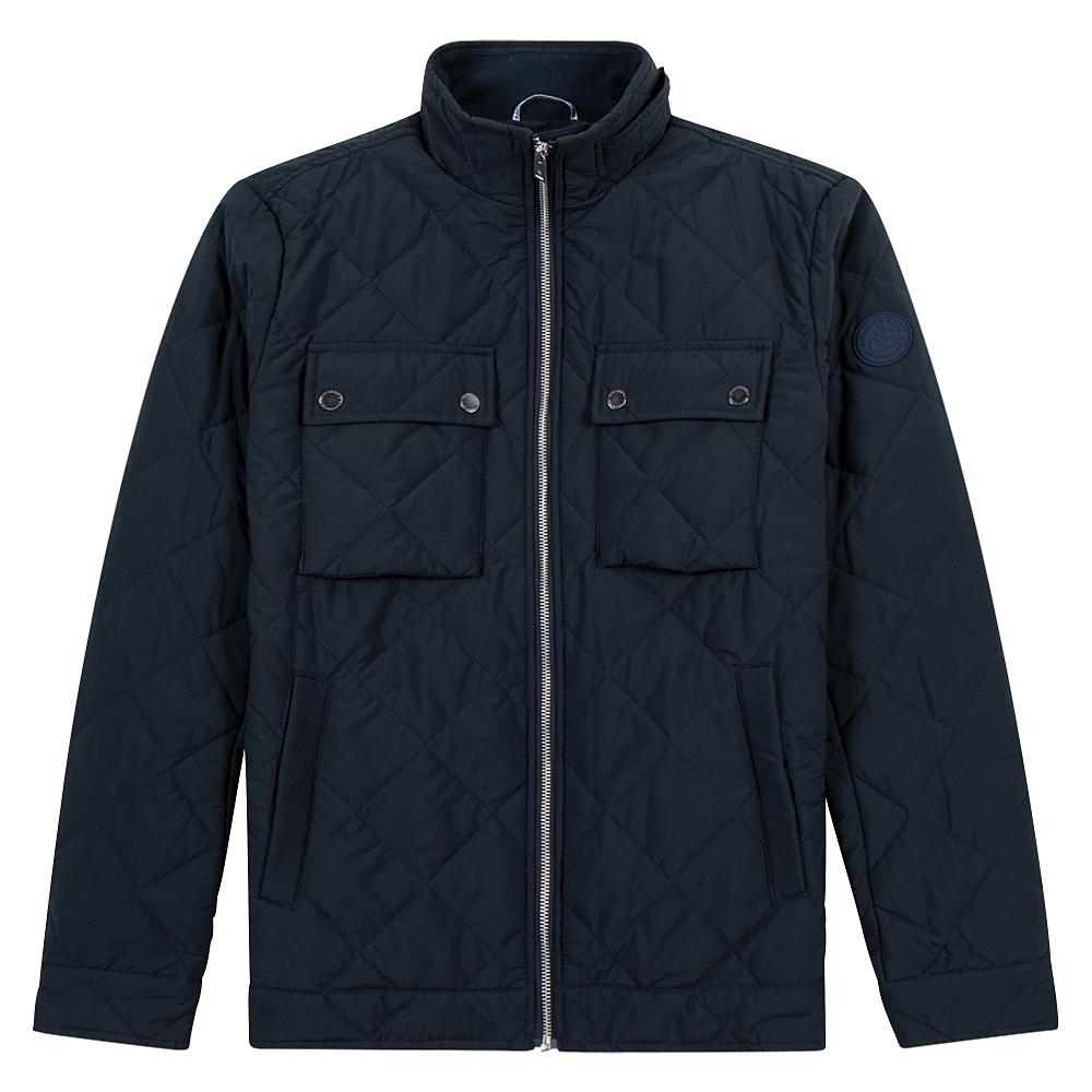 Quilted Short Jacket | Navy product image 1, provided for visual reference and product detail review