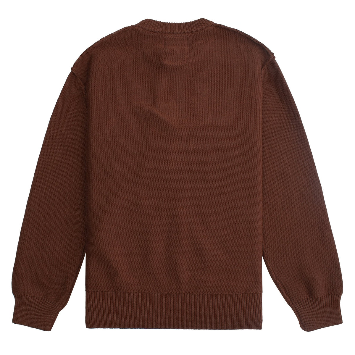 Reverse Intarsia Knit Figure Sweater | Brown product image 4, provided for visual reference and product detail review