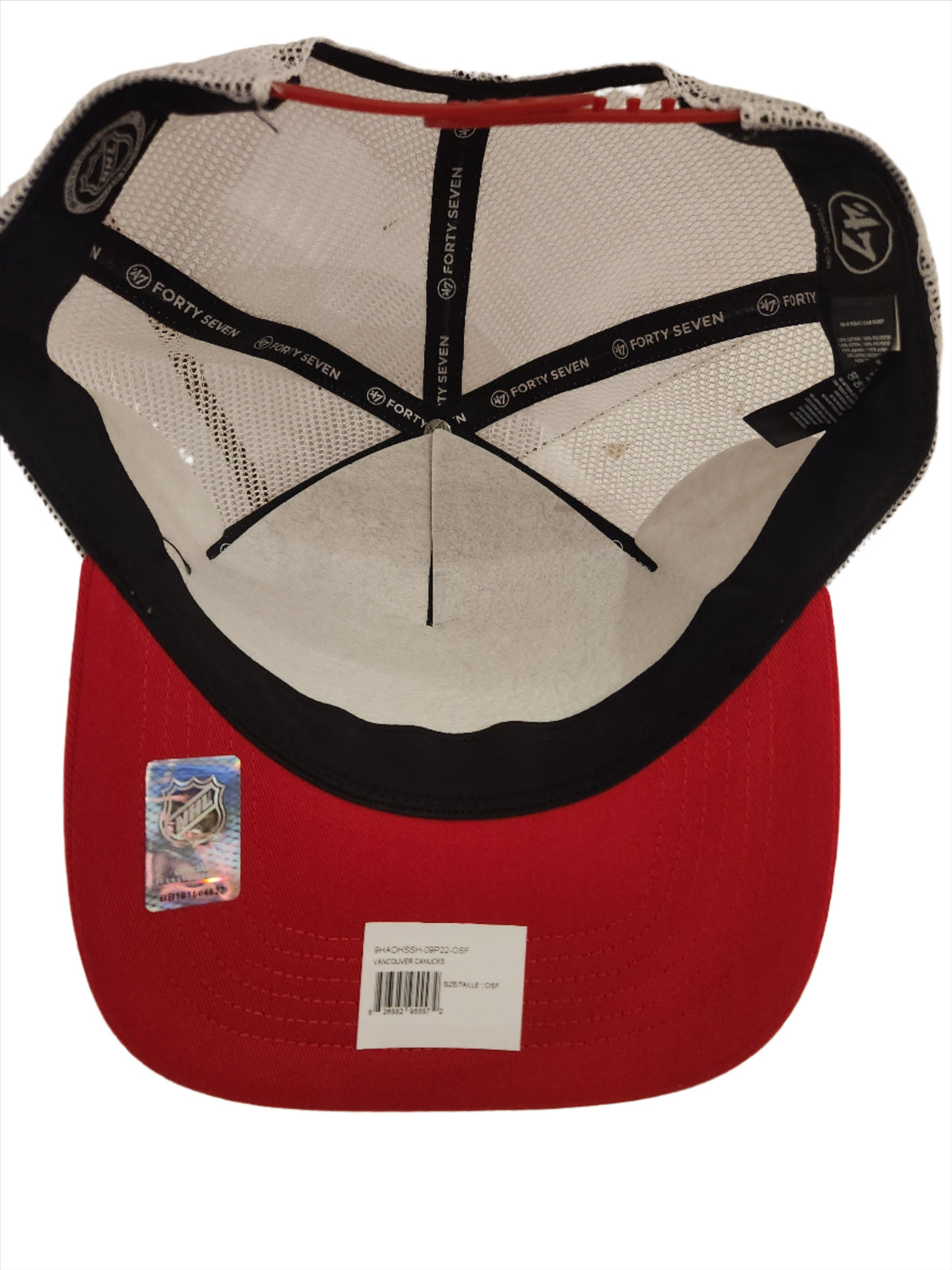 Vancouver Canucks NHL 47 Brand Men Black Red Super Stripe Hitch Adjustable Hat product image 4, provided for visual