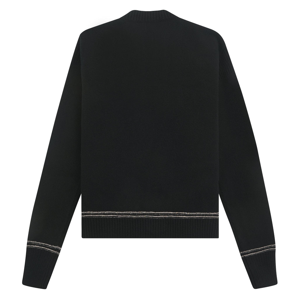 Roundneck Logo Sweater | Black product image 4, provided for visual reference and product detail review