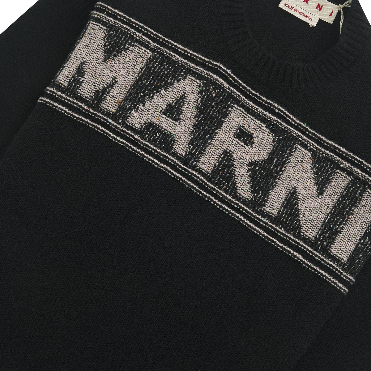 Roundneck Logo Sweater | Black product image 3, provided for visual reference and product detail review