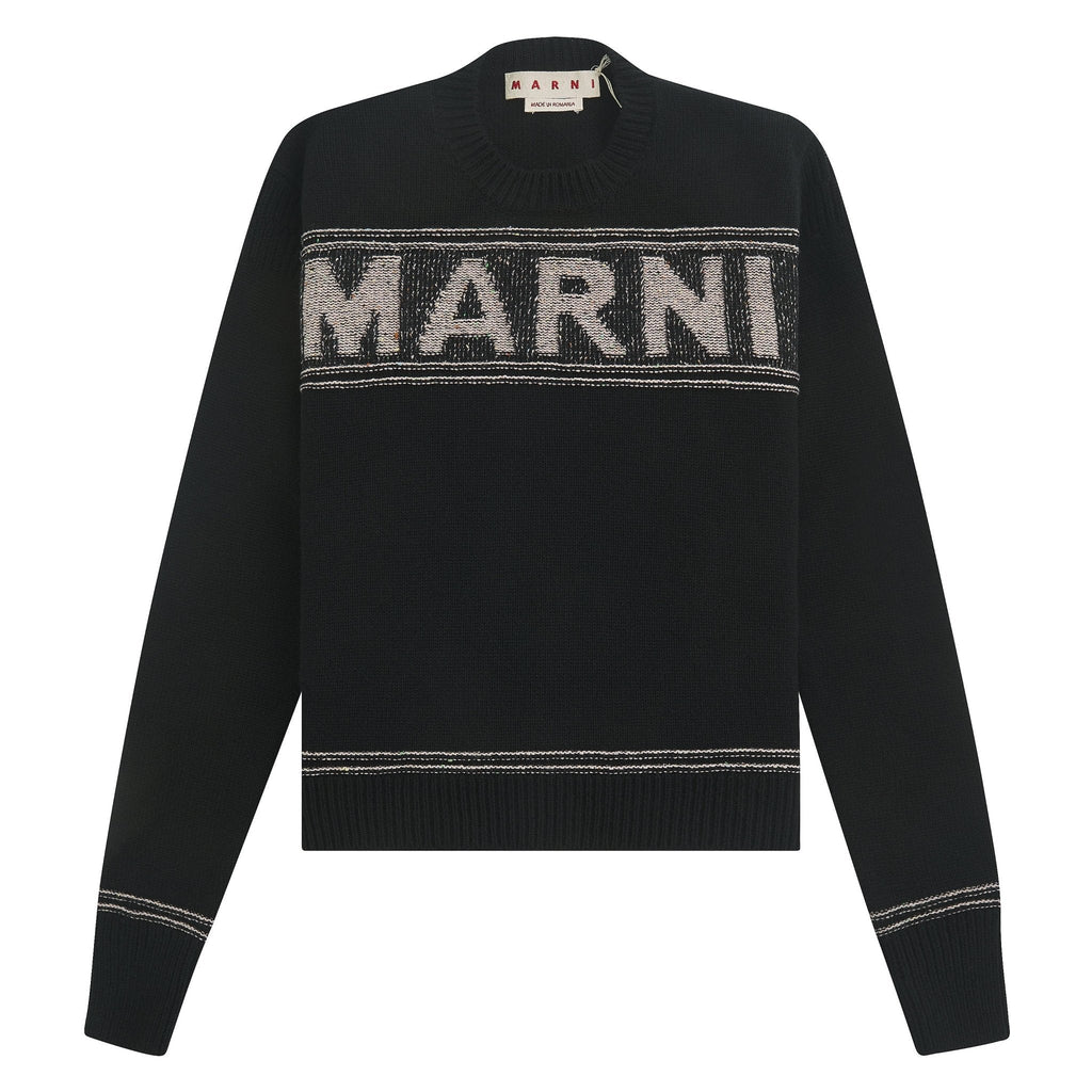 Roundneck Logo Sweater | Black product image 1, provided for visual reference and product detail review