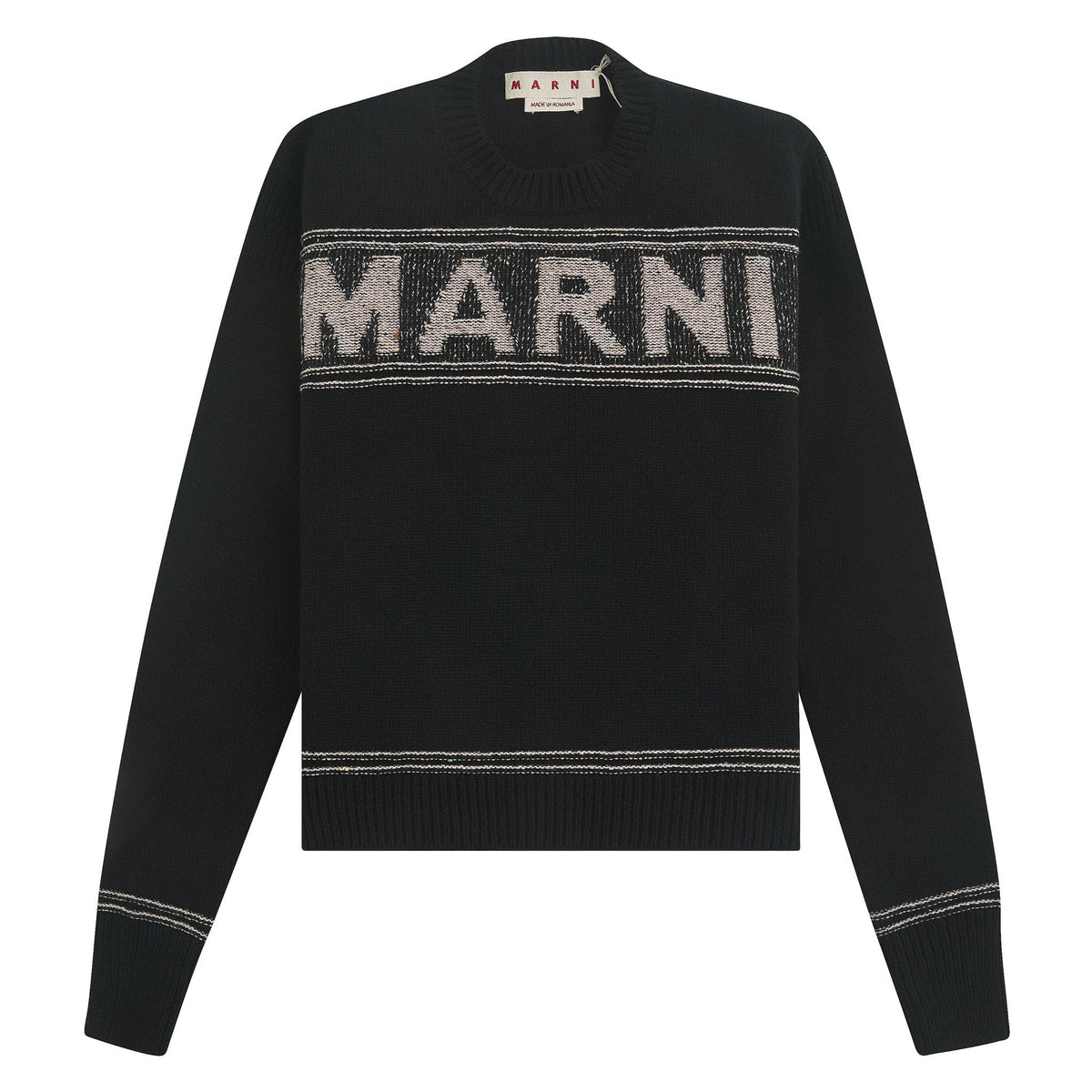 Roundneck Logo Sweater | Black product image 1, provided for visual reference and product detail review