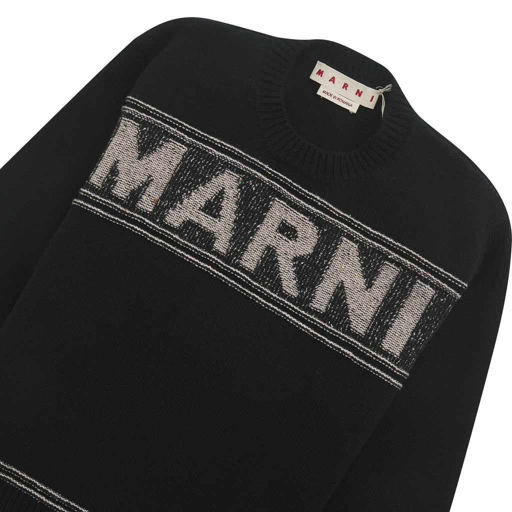 Roundneck Logo Sweater | Black product image 2, provided for visual reference and product detail review