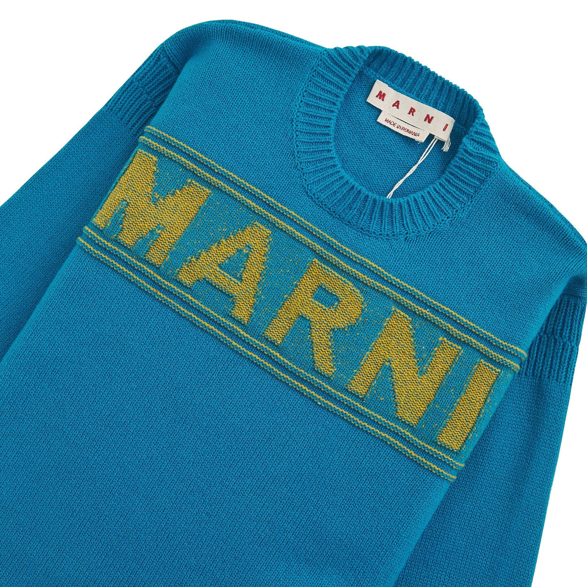 Roundneck Logo Sweater | Cobalt product image 2, provided for visual reference and product detail review
