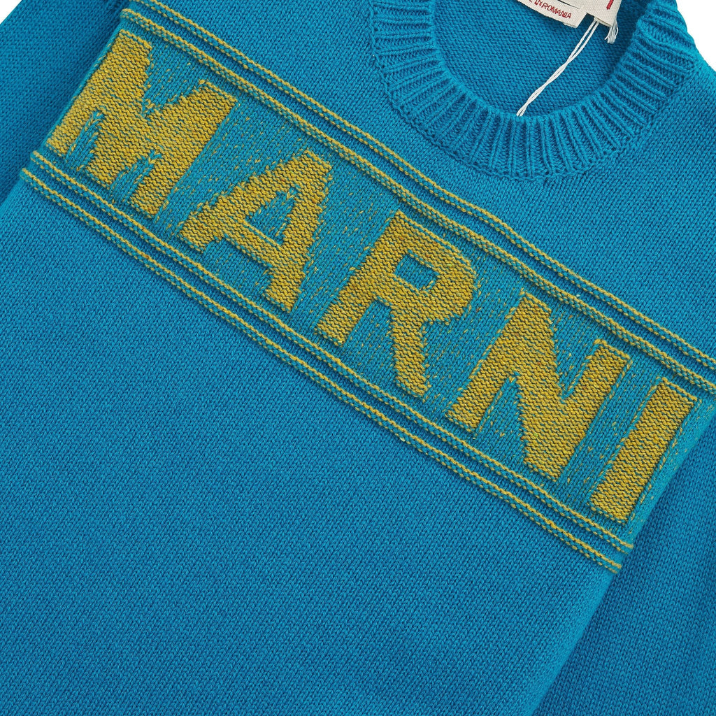 Roundneck Logo Sweater | Cobalt product image 3, provided for visual reference and product detail review