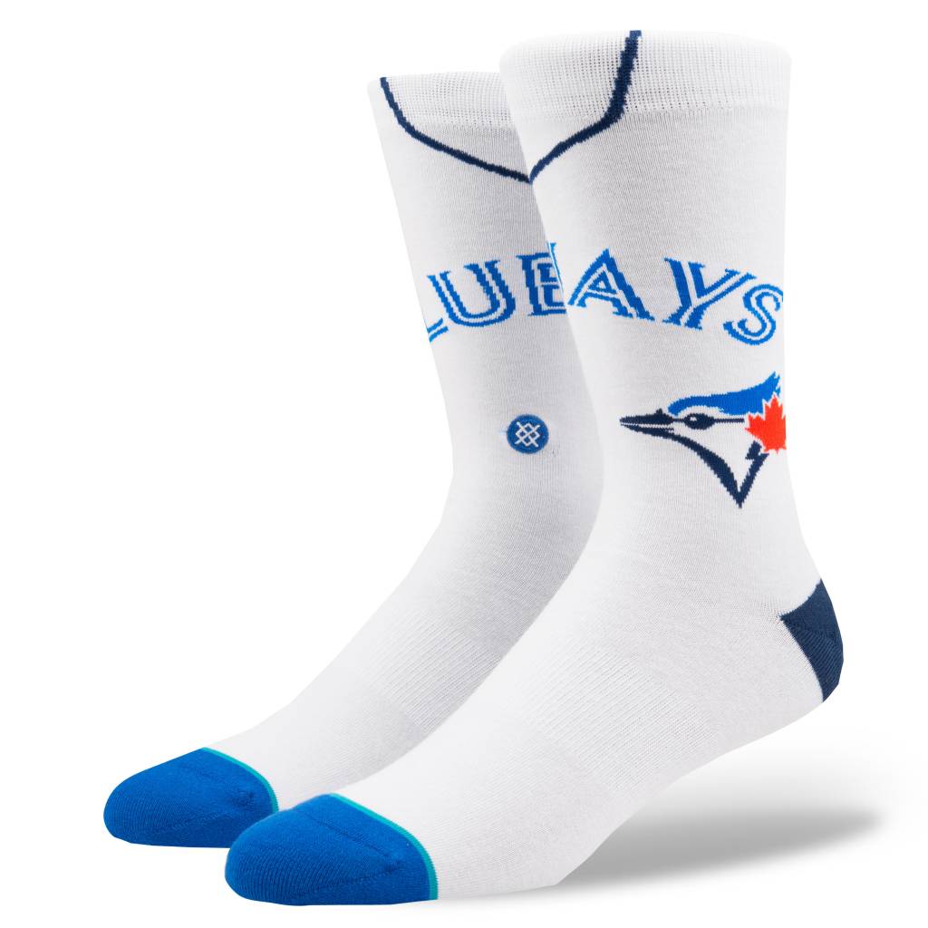 MLB Home Blue Jays White Crew Socks product image 1, provided for visual reference and product detail review