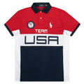 Team USA Stretch Mesh Polo Shirt | Red product image 1, provided for visual reference and product detail review