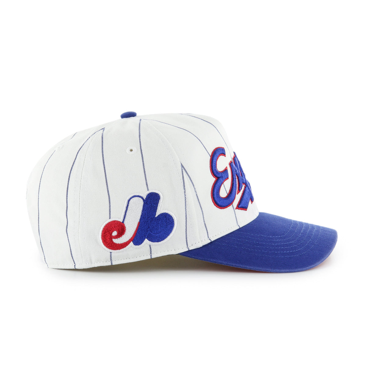 Montreal Expos MLB 47 Brand Men Double Header Pinstripe Hitch Snapback product image 4, provided for visual reference and