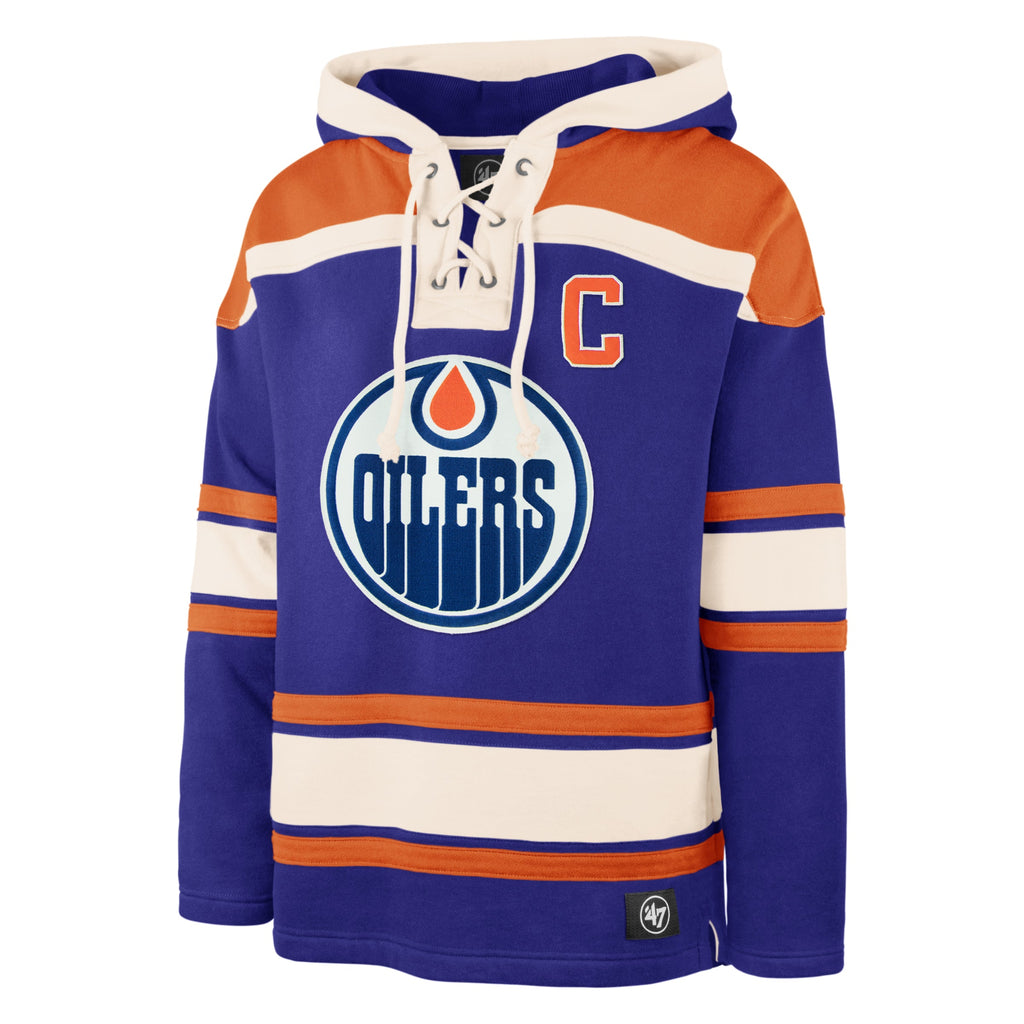 Connor McDavid Edmonton Oilers NHL 47 Brand Men Royal Heavyweight Lacer Hoodie product image 2, provided for visual