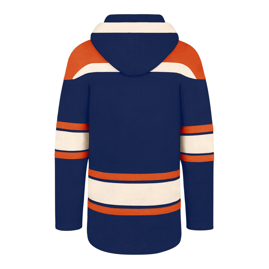 Edmonton Oilers NHL 47 Brand Men Navy Heavyweight Lacer Hoodie product image 2, provided for visual reference and product