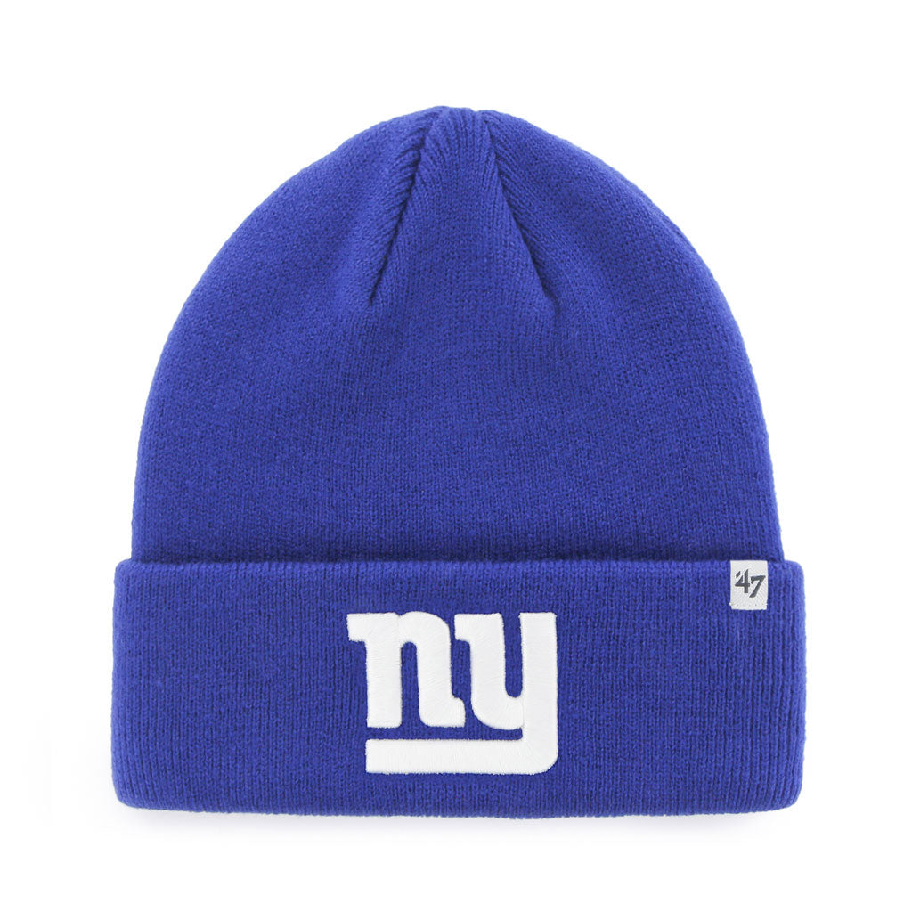 New York Giants NFL 47 Brand Men Royal Raised Cuff Knit Hat product image 1, provided for visual reference and product
