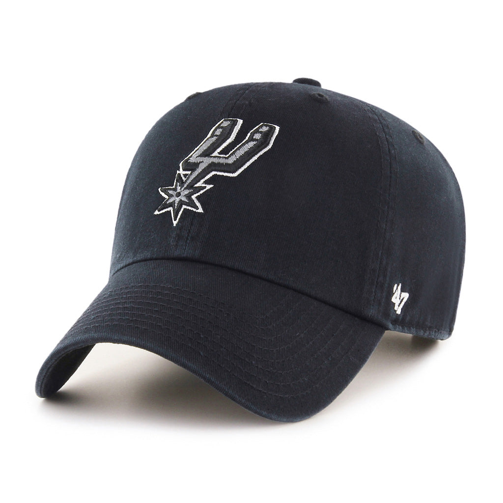 San Antonio Spurs NBA 47 Brand Men Black Clean Up Adjustable Hat product image 1, provided for visual reference and product