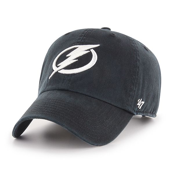 Tampa Bay Lightning NHL 47 Brand Men Black Clean Up Adjustable Hat product image 1, provided for visual reference and