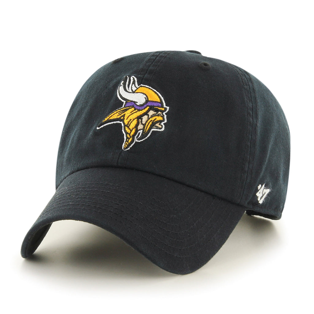 Minnesota Vikings NFL 47 Brand Men Black Alternate Clean up Adjustable Hat product image 1, provided for visual reference