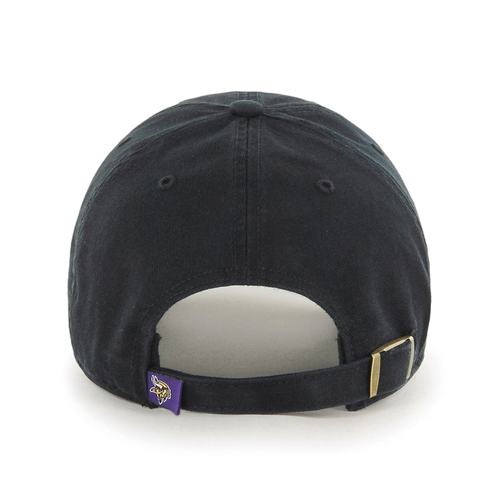 Minnesota Vikings NFL 47 Brand Men Black Alternate Clean up Adjustable Hat product image 2, provided for visual reference