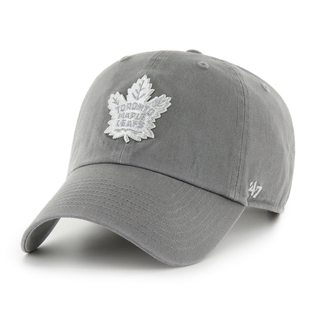 Toronto Maple Leafs NHL 47 Brand Men Grey Cement Ballpark Clean Up Adjustable Hat product image 1, provided for visual