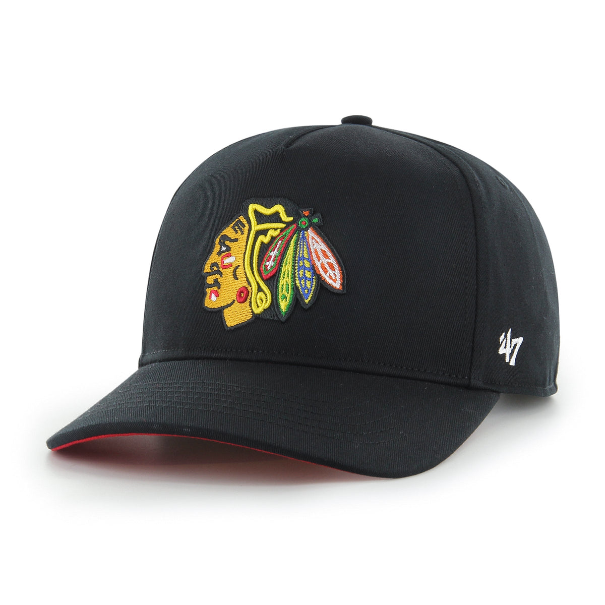 Chicago Blackhawks NHL 47 Brand Men Black Hitch Adjustable Hat product image 1, provided for visual reference and product