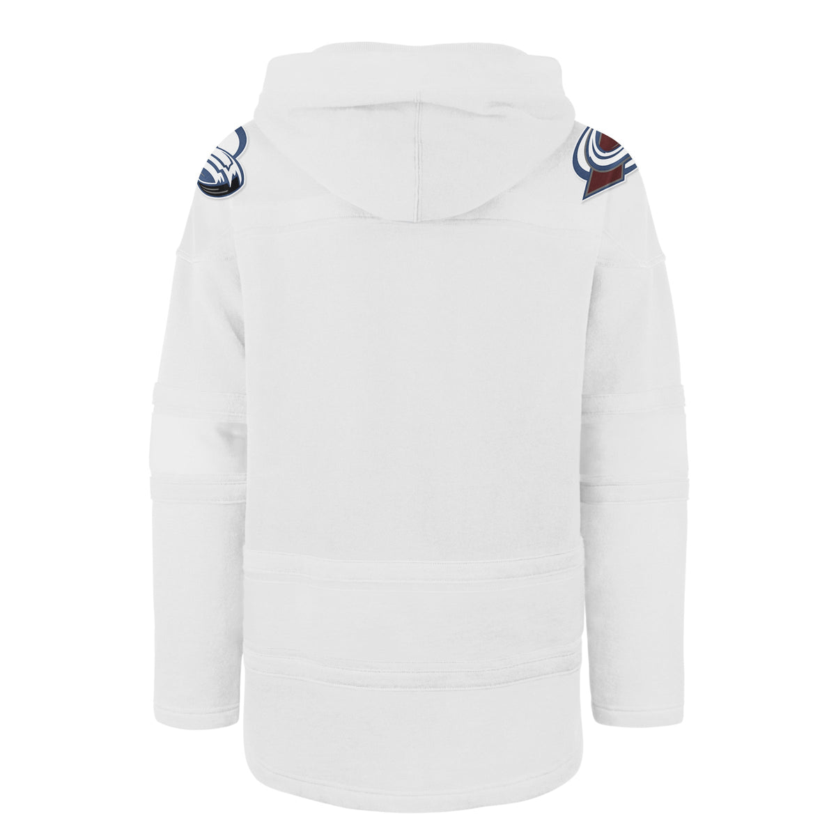 Colorado Avalanche NHL 47 Brand Men White Out Heavyweight Lacer Hoodie product image 2, provided for visual reference and