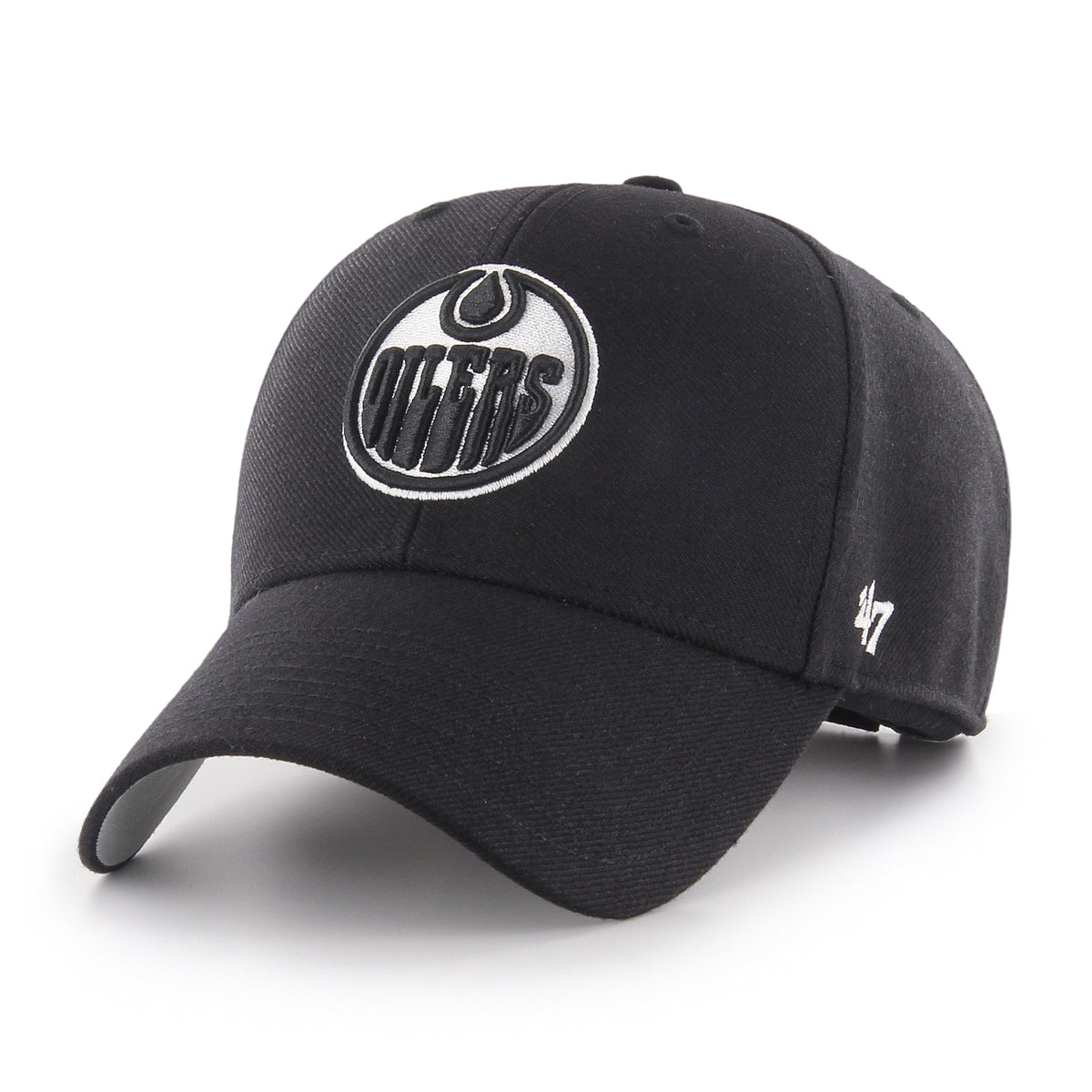 Edmonton Oilers NHL 47 Brand Men Black White MVP Adjustable Hat product image 1, provided for visual reference and product